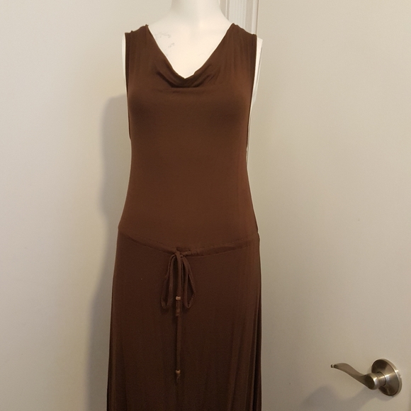 Brown crochet t back dress S - Picture 3 of 6